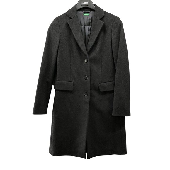 United Colors Of Benneton Jackets & Blazers - United Colors of Benneton Wool Coat Womens Size 40 US 4 Dark Gray Charcoal Long
